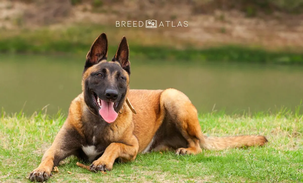 belgian malinois portrait in nature