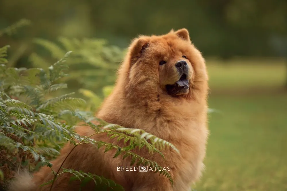 chow chow chilling in nature