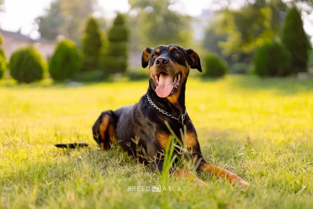 doberman in nature