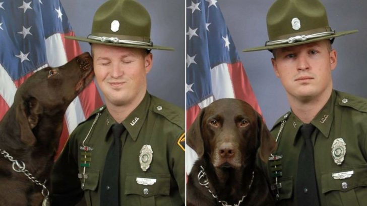 Hilarious Outtakes From The K-9 Photoshoot Go Viral As The Pup Cannot Contain His Love